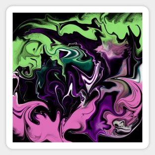 Abstract pink & green flames Sticker